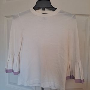 Light Sweater Blouse with Pleated Sleeves
